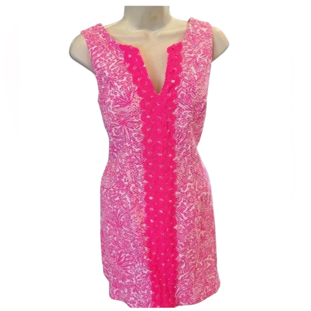 Lilly Pulitzer Hot Pink Shift Dress size 14